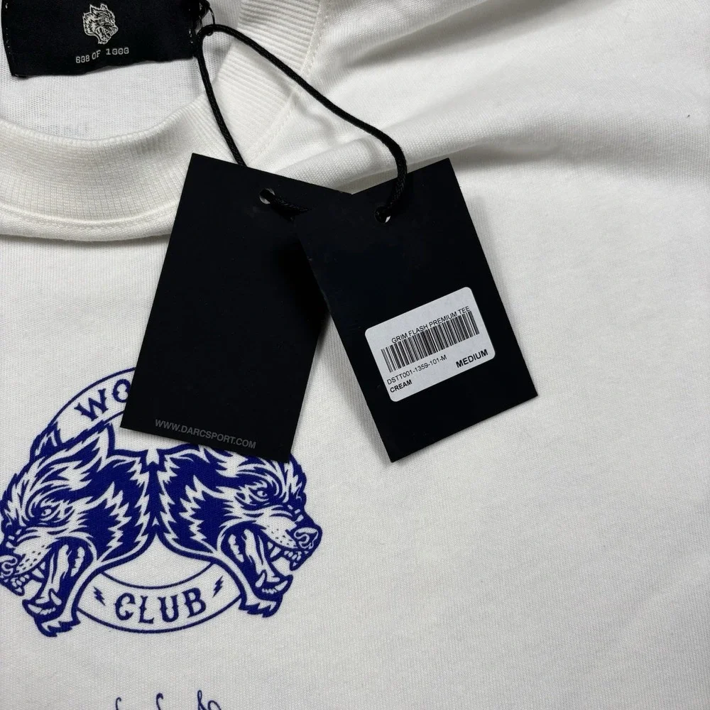 Darc Sport Grim Flash Premium Gym Tshirt Cream Men's Size Medium NWT